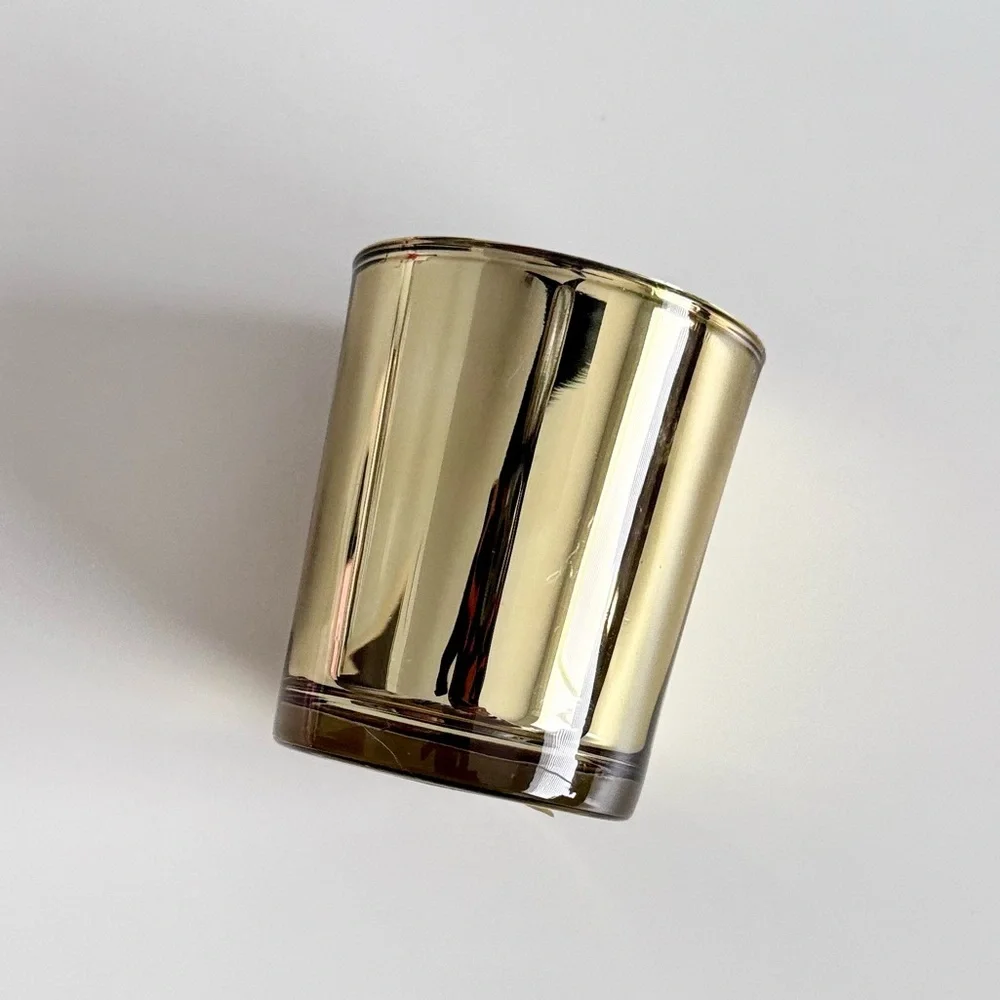 VINTAGE 3” Gold Glass Votive Candle Holder